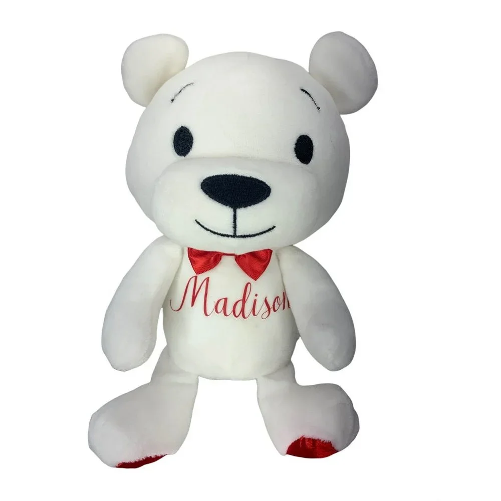 Hallmark White Monogrammed Madison Stuffed Animal Bear